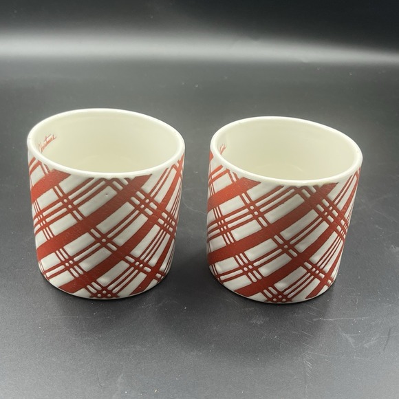 2023 Hearth and Hand Magnolia Plaid Merry Christmas Good Tidings Mug Set 2 Red - Picture 2 of 6